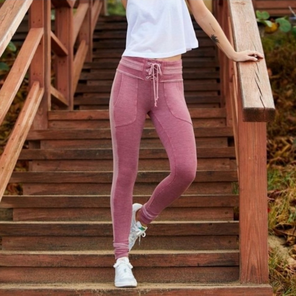 Free People Bodhi Lace Up Joggers Yoga Sweatpants